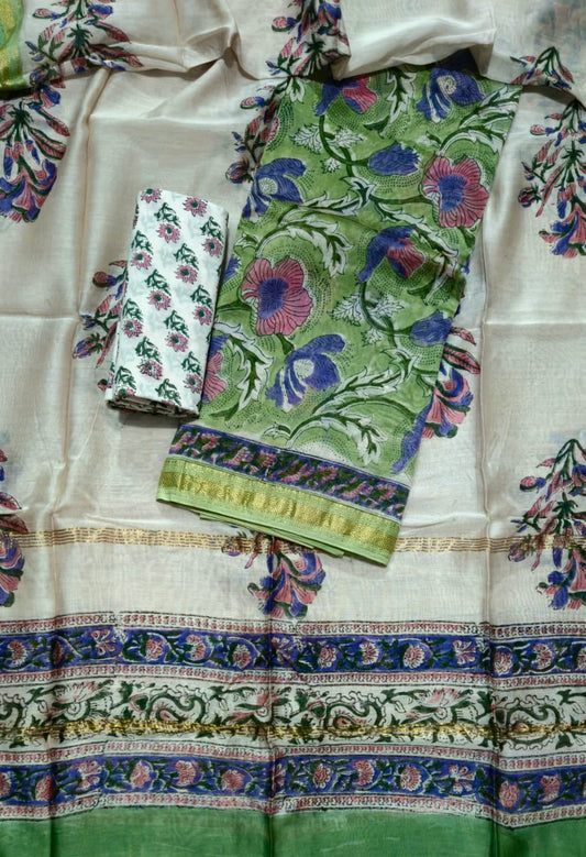 Exclusive Maheshwari silk suit Set