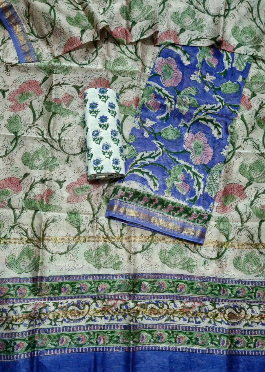 Exclusive Maheshwari silk suit Set