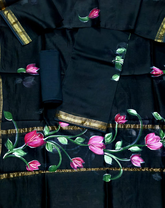 Exclusive Maheshwari silk suit Set