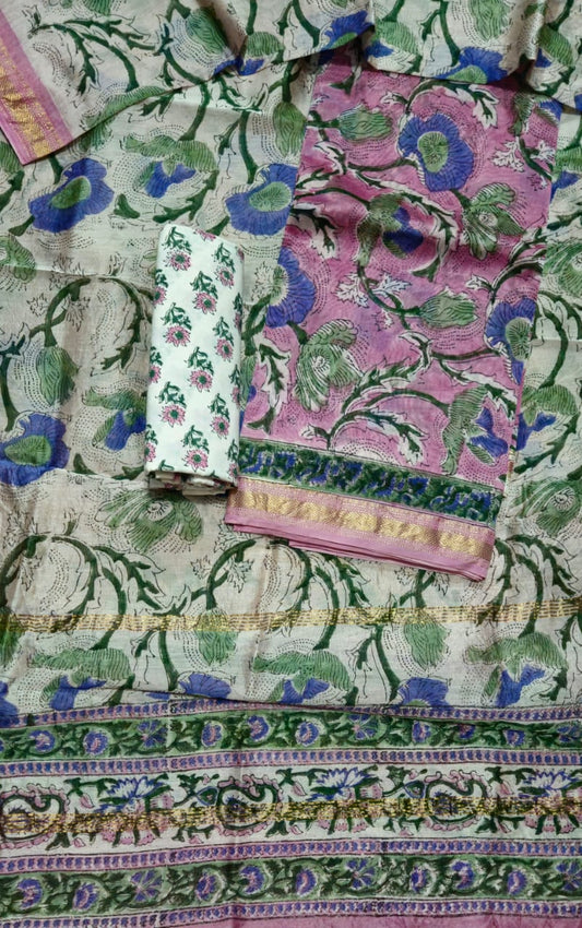 Exclusive Maheshwari silk suit Set