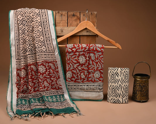 Premium Linen‑Cotton Suit with Zari Border (BACLS01)