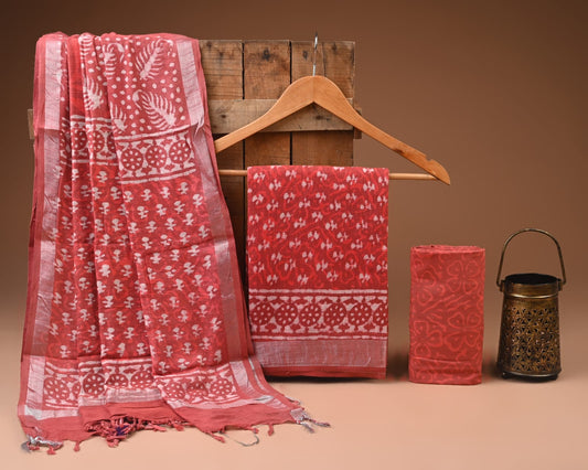 Pemium Linen‑Cotton Suit with Zari Border (BACLS02)