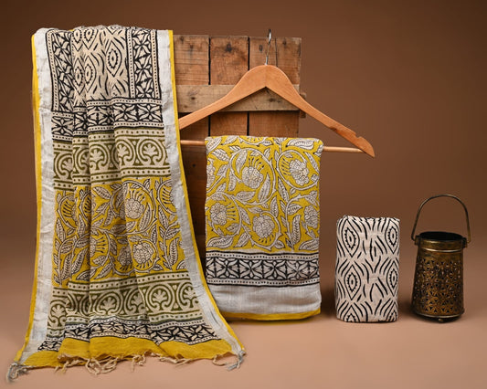 Premium Linen‑Cotton Suit with Zari Border (BACLS07)