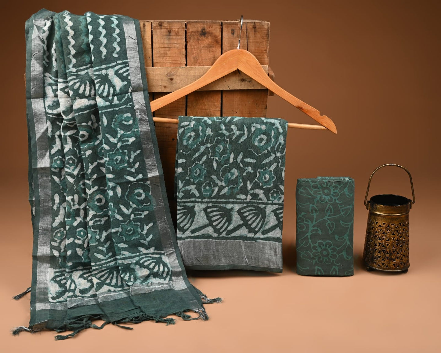 Premium Linen‑Cotton Suit with Zari Border (BACLS10)