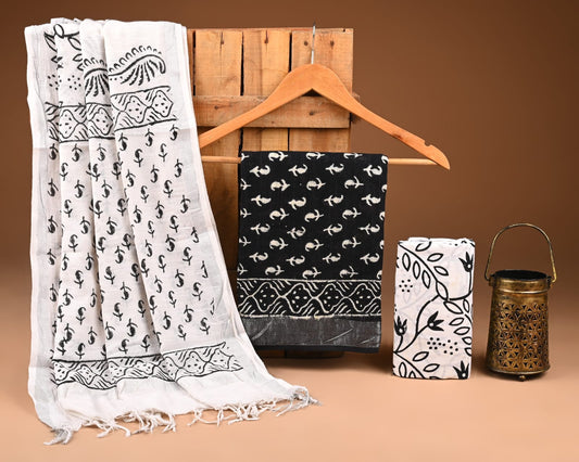 Premium Linen‑Cotton Suit with Zari Border (BACLS16)