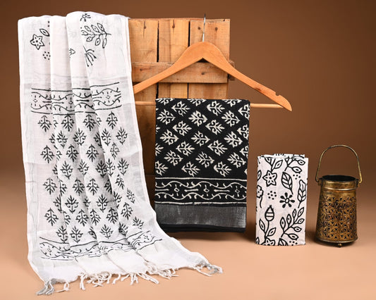 Premium Linen‑Cotton Suit with Zari Border (BACLS19)
