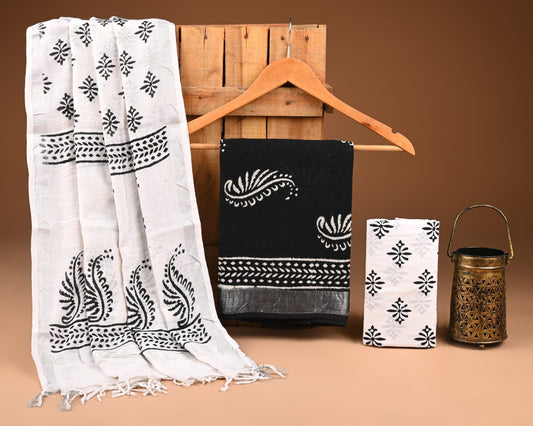 Premium Linen‑Cotton Suit with Zari Border (BACLS24)