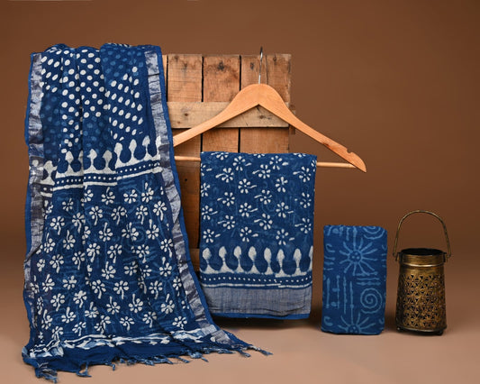 Premium Linen‑Cotton Suit with Zari Border (BACLS26)