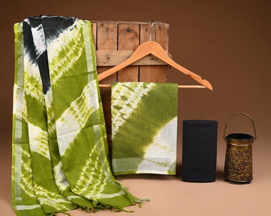 Premium Linen‑Cotton Suit with Zari Border (BACLS34)