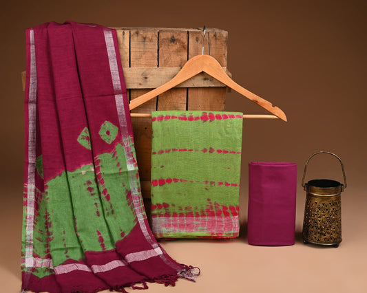Premium Linen‑Cotton Suit with Zari Border (BACLS35)