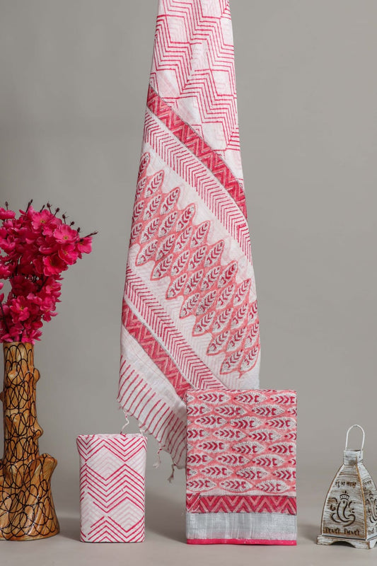Premium Linen‑Cotton Suit with Zari Border (BACLS50)