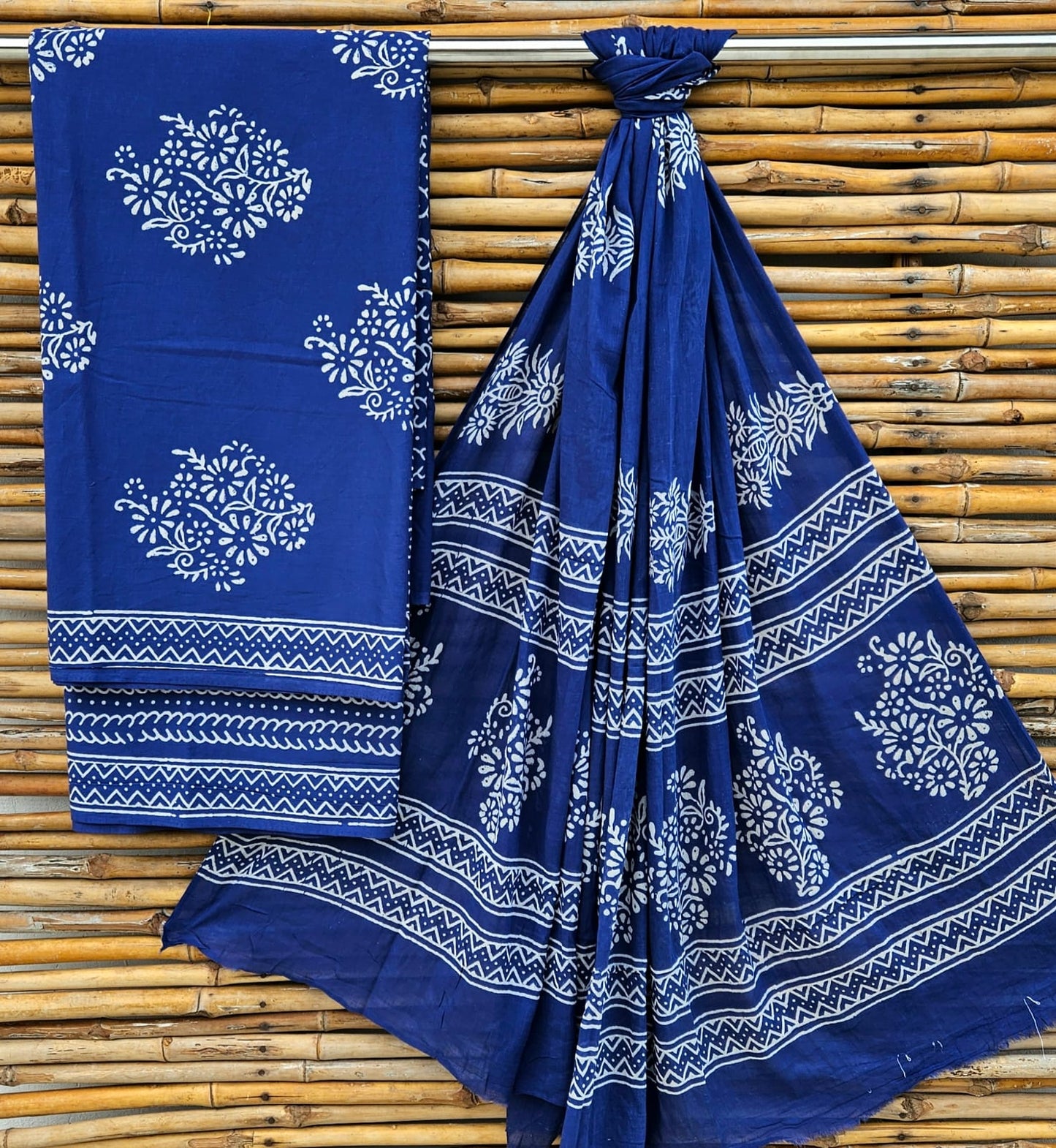 Premium Hand Block printed Cotton Suits With Cotton Dupatta (BACOTCO01)
