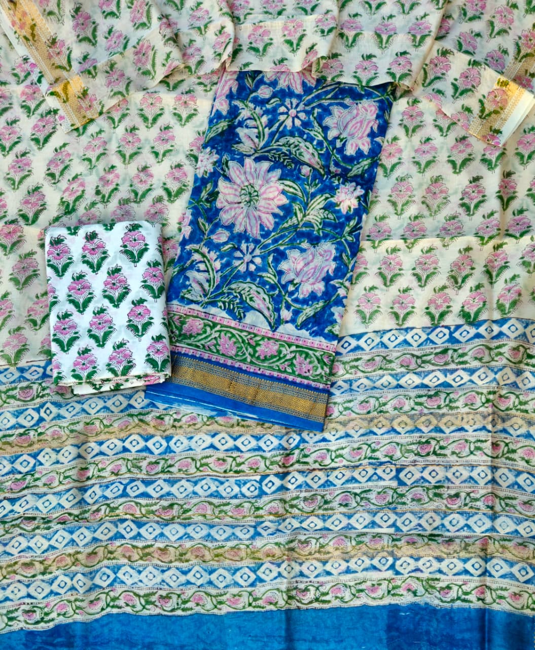 Exclusive Maheshwari silk suit Set