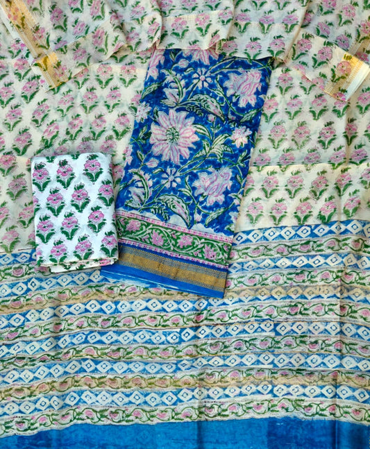 Exclusive Maheshwari silk suit Set