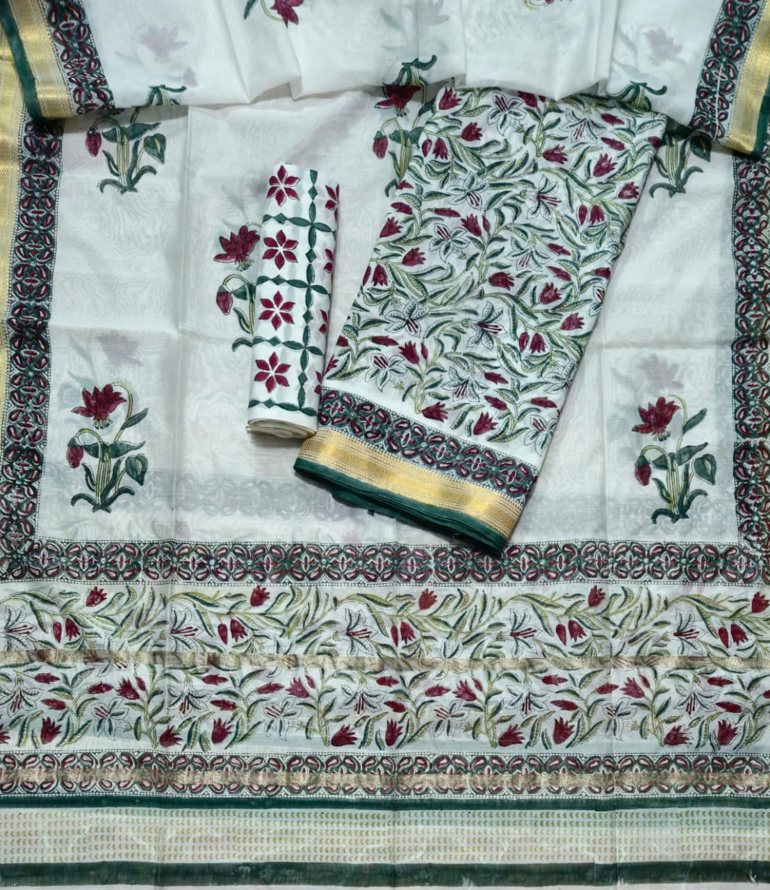 Exclusive Maheshwari silk suit Set