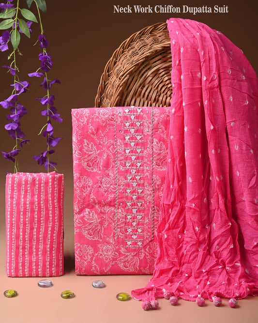 Premium Cotton Suit with Chiffon Dupatta – Zari Gotapatti Work (BACOTGC13)