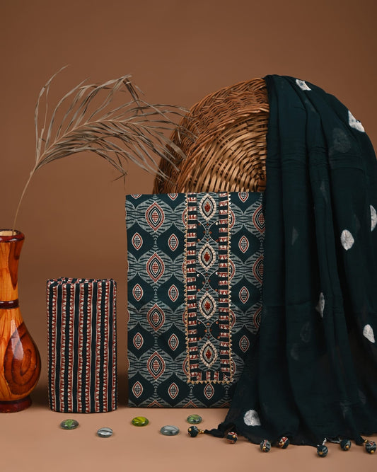 Premium Cotton Suit with Chiffon Dupatta – Zari Gotapatti Work (BACOTGC67)