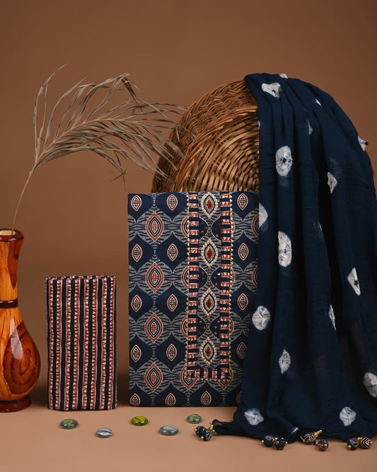 Premium Cotton Suit with Chiffon Dupatta – Zari Gotapatti Work (BACOTGC69)