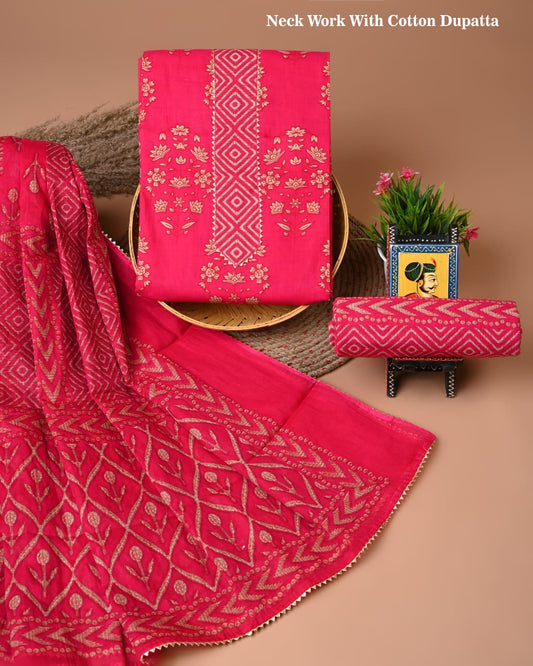 Premium Cotton Suit Set with Gota Patti Work (BACOTGH44)