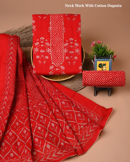 Premium Cotton Suit Set with Gota Patti Work (BACOTGH47)