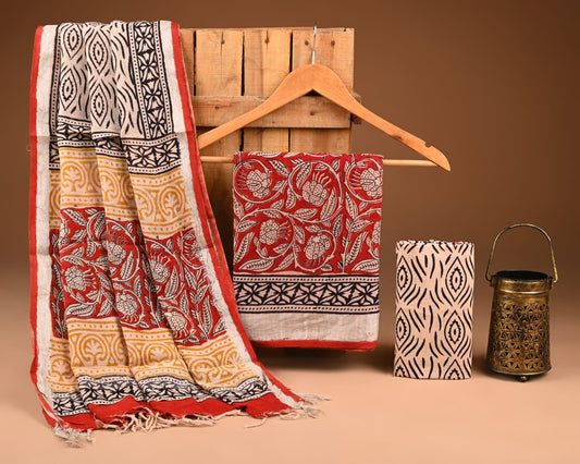 Premium Linen‑Cotton Suit with Zari Border (BACLS50)