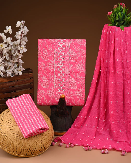 Premium Cotton Suit with Chiffon Dupatta – Zari Gotapatti Work (BACOTGC04)