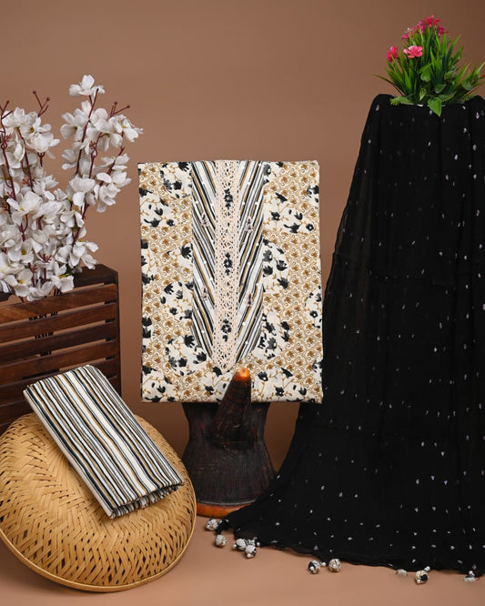 Premium Cotton Suit with Chiffon Dupatta – Zari Gotapatti Work (BACOTGC10)