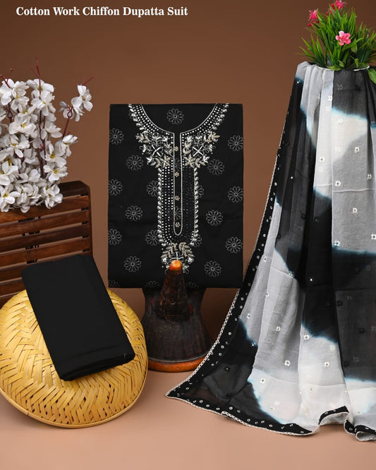 Premium Cotton Suit with Chiffon Dupatta – Zari Gotapatti Work (BACOTGC22)