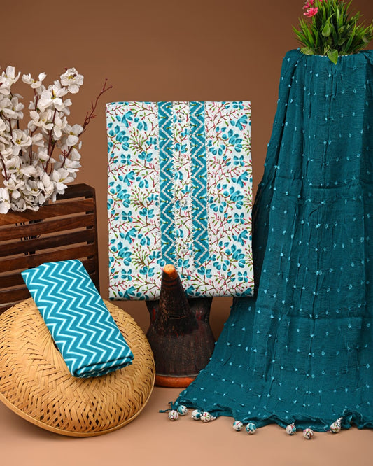 Premium Cotton Suit with Chiffon Dupatta – Zari Gotapatti Work (BACOTGC25)