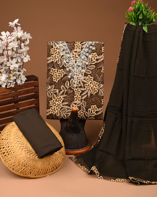 Premium Cotton Suit with Chiffon Dupatta – Zari Gotapatti Work (BACOTGC28)
