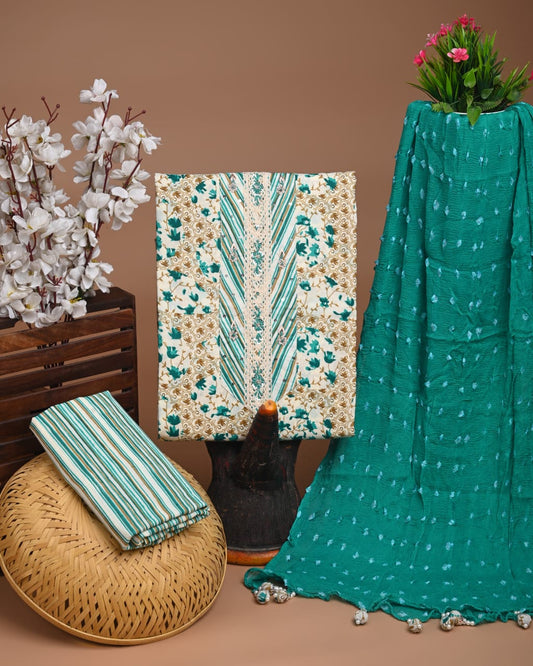 Premium Cotton Suit with Chiffon Dupatta – Zari Gotapatti Work (BACOTGC38)