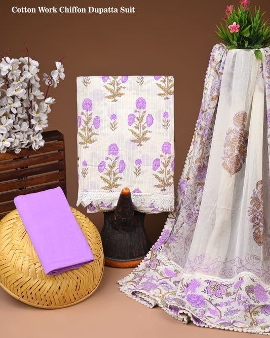 Premium Cotton Suit with Chiffon Dupatta – Zari Gotapatti Work (BACOTGC53)